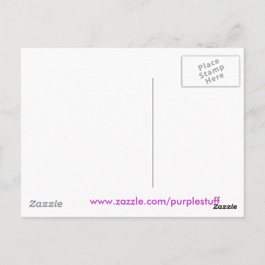 Paarse lipstick briefkaart (Achterkant)