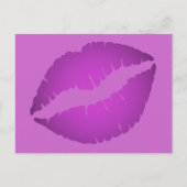 Paarse lipstick briefkaart (Voorkant)