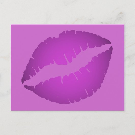 Paarse lipstick briefkaart (Voorkant)