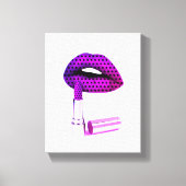 Paarse lipstick canvas afdruk (Voorkant)