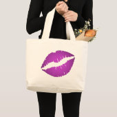 Paarse lipstick grote tote bag (Voorkant (product))