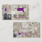 Paarse lipstick Makeup Artist Salon Visitekaartje (Voorkant / Achterkant)