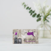 Paarse lipstick Makeup Artist Salon Visitekaartje (Staand voorkant)