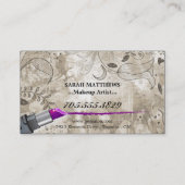 Paarse lipstick Makeup Artist Salon Visitekaartje (Achterkant)