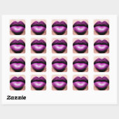 Paarse lipstick Square Sticker (Vel)