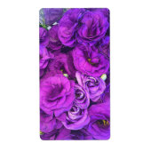 Paarse Lisianthus Flowers Etiket (Voorkant)