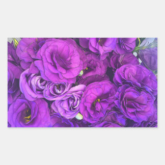 Paarse Lisianthus Flowers Rechthoekige Sticker