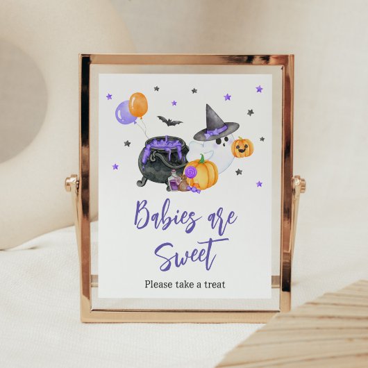Paarse Little Boo Baby shower Baby's zijn zoet Poster
