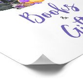 Paarse Little Boo Baby shower boeken en geschenken Poster (Hoek)