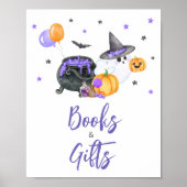 Paarse Little Boo Baby shower boeken en geschenken Poster (Voorkant)