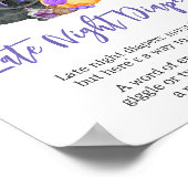 Paarse Little Boo Baby shower Late Night Luiers Poster (Hoek)