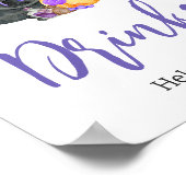 Paarse Little Boo Ghost Baby shower Drinken Poster (Hoek)