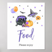 Paarse Little Boo Ghost Baby shower Eten Poster (Voorkant)