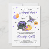 Paarse Little Boo Ghost Baby shower Kaart (Voorkant)