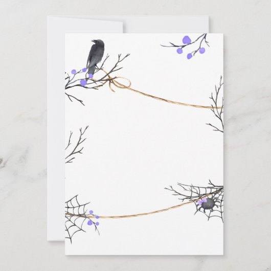 Paarse Little Boo Halloween Baby shower Kaart (Achterkant)