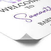 Paarse Little Boo Halloween Baby shower Welkom Poster (Hoek)