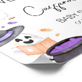 Paarse Little Boo Halloween Baby shower Welkom Poster (Hoek)
