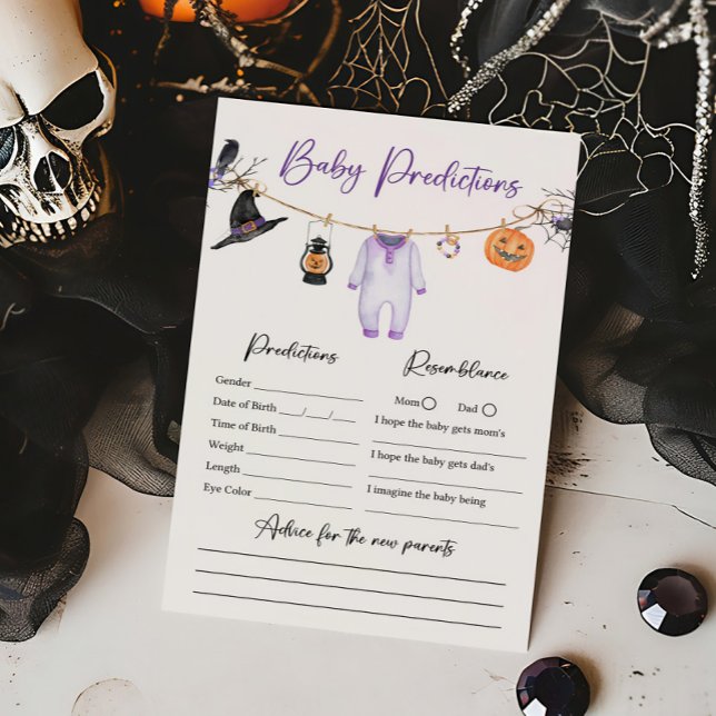 Paarse Little Boo Halloween Baby voorspellingen sp (Halloween Baby Clothes Baby Shower Baby Predictions Game)