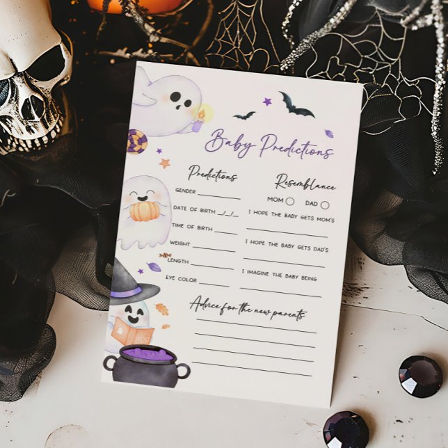 Paarse Little Boo Halloween Baby Voorspellingen Sp (A Little Boo Baby Shower Baby Predictions Game )