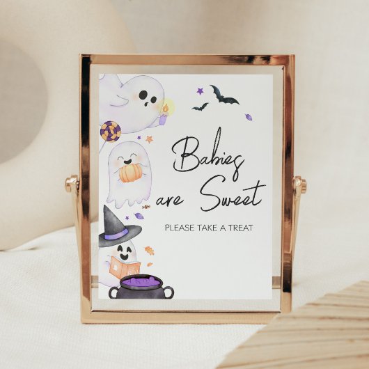 Paarse Little Boo Halloween-baby's zijn zoet Poster