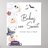 Paarse Little Boo Halloween-baby's zijn zoet Poster (Voorkant)