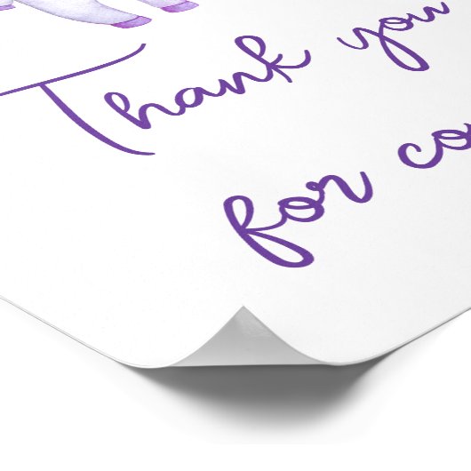 Paarse Little Boo Halloween Bedankt voor je komst Poster (Hoek)