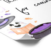 Paarse Little Boo Halloween Bedankt voor je komst Poster (Hoek)