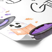 Paarse Little Boo Halloween boeken en geschenken Poster (Hoek)