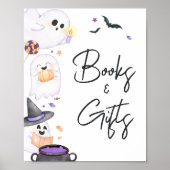 Paarse Little Boo Halloween boeken en geschenken Poster (Voorkant)