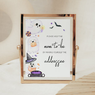 Paarse Little Boo Halloween Envelope Station Poster