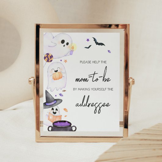 Paarse Little Boo Halloween Envelope Station Poster