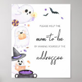 Paarse Little Boo Halloween Envelope Station Poster (Voorkant)