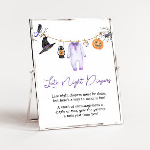 Paarse Little Boo Halloween Late Night Luiers Poster