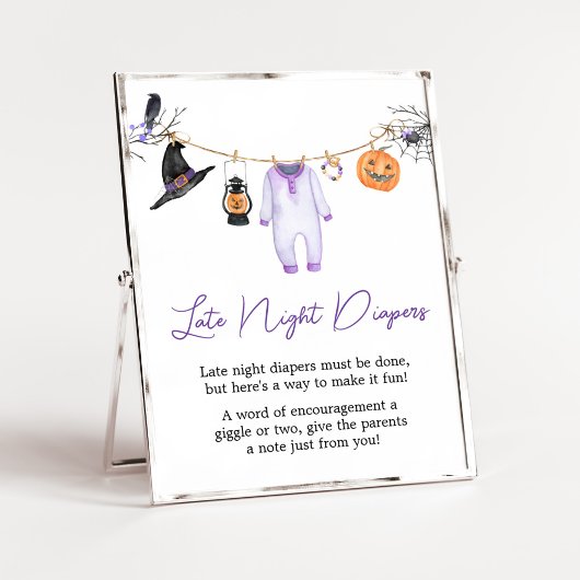 Paarse Little Boo Halloween Late Night Luiers Poster
