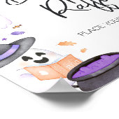 Paarse Little Boo Halloween Luierraffel Poster (Hoek)