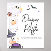 Paarse Little Boo Halloween Luierraffel Poster (Voorkant)