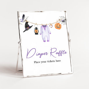 Paarse Little Boo Halloween Luierraffel Poster
