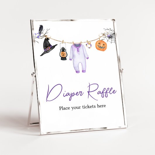 Paarse Little Boo Halloween Luierraffel Poster