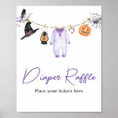 Paarse Little Boo Halloween Luierraffel Poster (Voorkant)