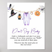 Paarse Little Boo Halloween Zeg geen Baby Poster (Voorkant)