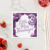 Paarse Little Miss Threenager servetten (Insitu)