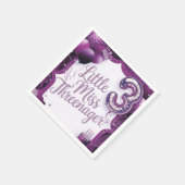 Paarse Little Miss Threenager servetten (Hoek)