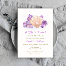Paarse Little Pearl Ocean Seashell Baby shower