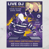 Paarse Live DJ Flyer (Achterkant)