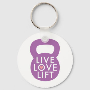 Paarse "Live Love Lift" Sleutelhanger