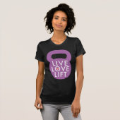 Paarse "Live Love Lift" T-shirt (Voorkant volledig)