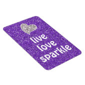 Paarse Live Love Sparkle Quote Magneet (Rechterzijde)
