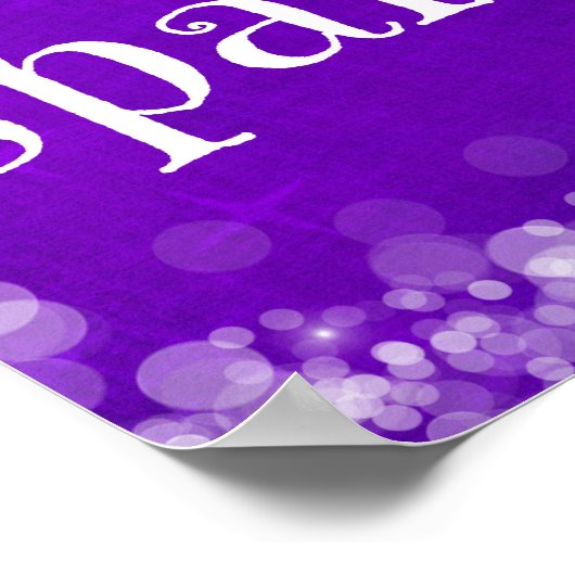 Paarse Live Love Sparkle Quote Poster (Hoek)