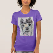 Paarse Llama schattig Aquarel Vrouwen T Shirt (Voorkant)