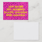 Paarse lobby's op roze Visitekaartje (Voorkant / Achterkant)